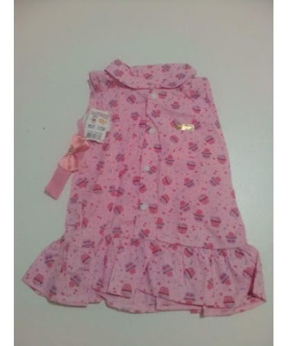 Vestido Em Poliester Com Tiara  Para Bebes De 9 A 12 Meses