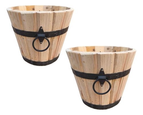 Maceta De Madera Mardam Pino Natural 26 Cm Madera Natural M-26n