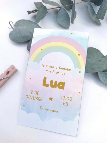 Imagen 1 de 7 de Kit Imprimible Arco Iris Pastel Personalizado