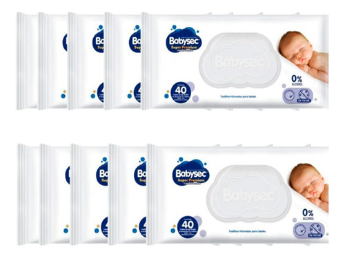 Caja 24 Toallitas Húmedas - Babysec Super Premium - 40 Uds.