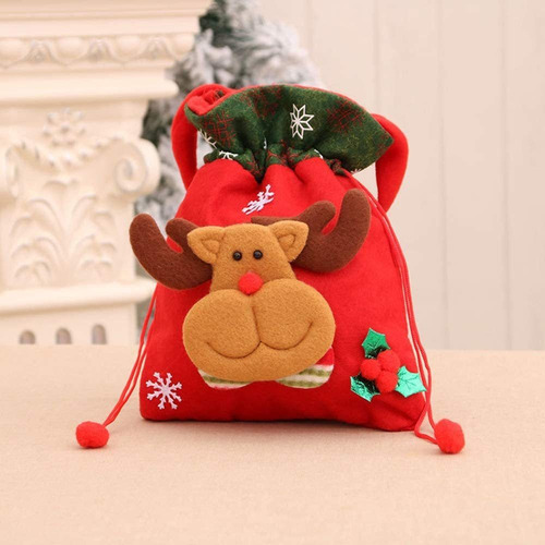 4pcs Bolsas Navidad Bolsas Dulces Con Cordón Bolsas Regalo