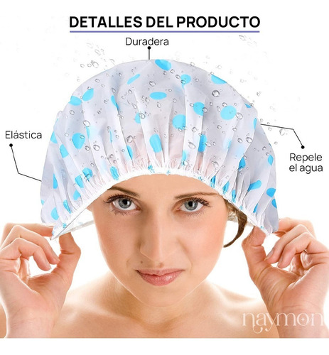 - 3pz Gorro Baño Ducha Impermeable Reutilizable Elastico