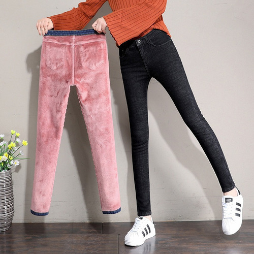 Leggings Denim De Forro Polar Térmicos Para Mujer Y Niñas