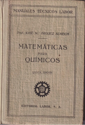 Matematicas Para Quimicos Jose Iniguez 