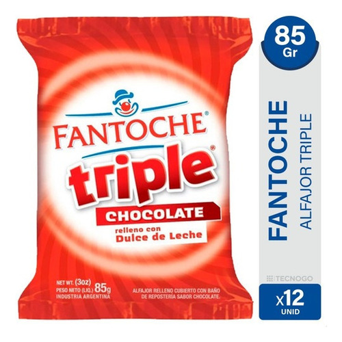 Fantoche Alfajor Triple Chocolate Con Dulce De Leche Srj