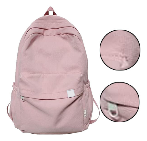 Mochila De Color Sólido Para Adolescentes, Mochila Casual De