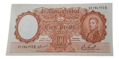 Bottero N 2078 Billete 100 Pasos Moneda Nacional. Sc