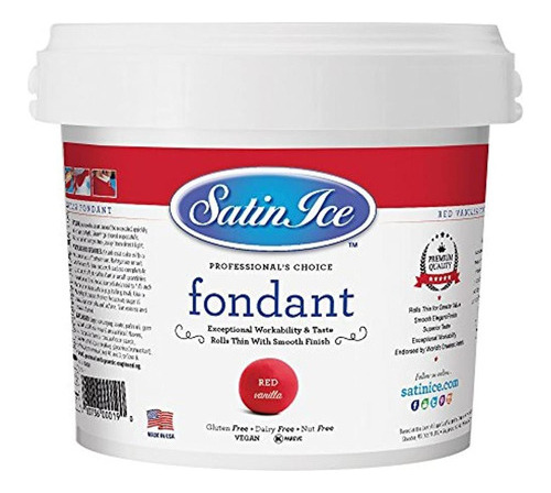 Saten Hielo Laminado Fondant Vainilla Roja 1 Kg