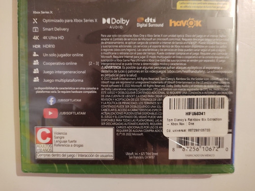 Rainbow Six Extraction Xbox Series X Xbox One Nuevo Fisico