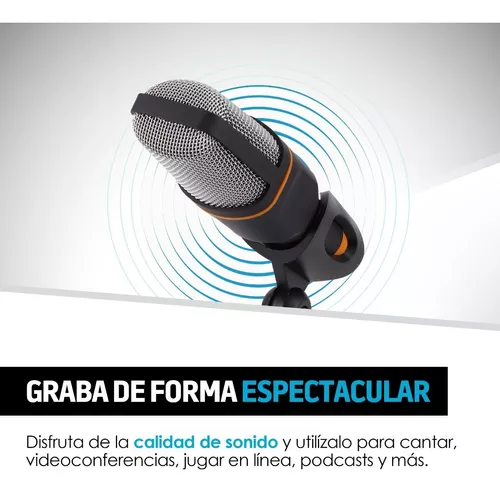 Microfono Condensador USB Para PC Laptop Videoconferencia Podcast Streaming  Zoom