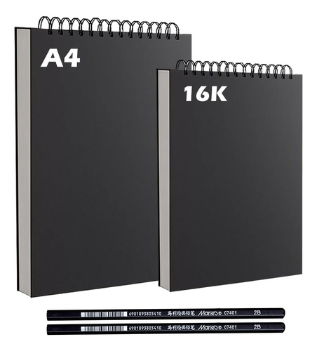 Set De 2pcs Cuaderno Dibujo O Papel Para Acuarelacon Lápiz