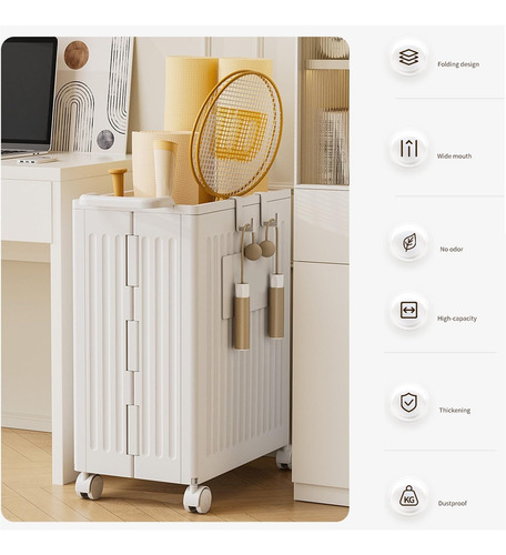 Carrito De Almacenamiento, 110l Cesta Para Ropa Plegable