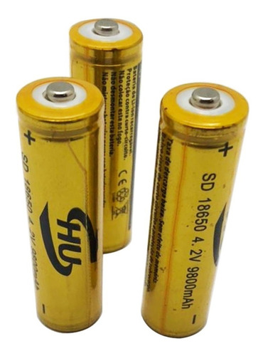 4 Bateria 18650 Li-ion Gold 5200mah 4.2v Lanterna Tática Led