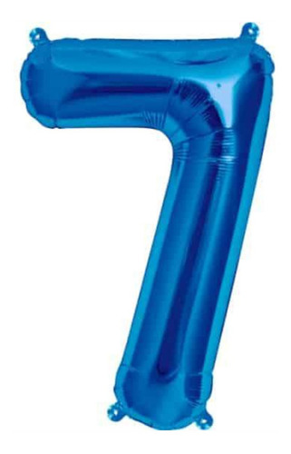 Imagen 3 de 5 de Globo Metálico Azul Números 16 Pulgadas