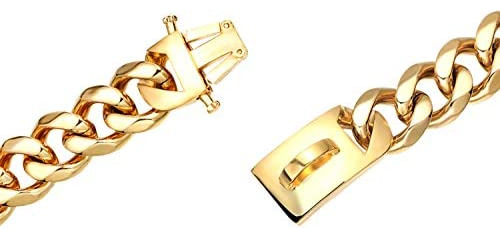 Aiyidi Collares De Cadena De Perro De Oro Fuerte Collar De P