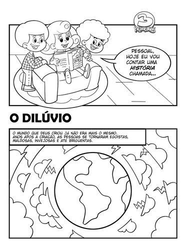 3 Palavrinhas - Historia Em Quadrinhos Para Colorir - Volume 2 - O Diluvio, De A Europa. Editora Europa, Capa Mole, Edição 1 Em Português, 2023