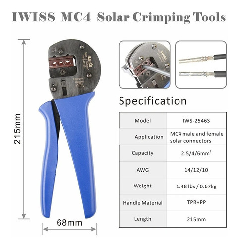 Imagem 3 de 6 de Kit De Ferramentas Energia Solar Conector Mc3 E Mc4 Iwiss