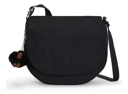 Kipling Lucasta Bandolera Nylon Negra Con Asas Negros Negro Lisa Negro