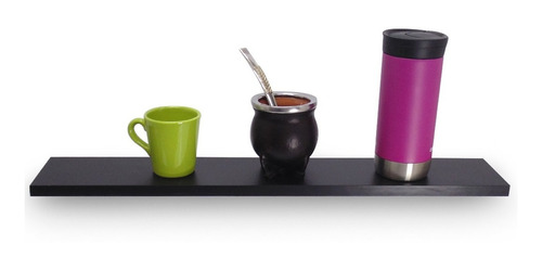 Imagen 2 de 7 de Estante Repisa Flotante 60x10x1,5cm Invisible Flotante Negra