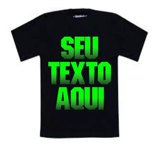 Camiseta Personalizada Cor Preta À Partir De R$12,50