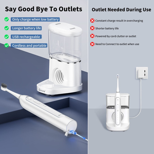 Ducard Hilo Dental De Agua 2 En 1, Cepillo De Dientes Elctri