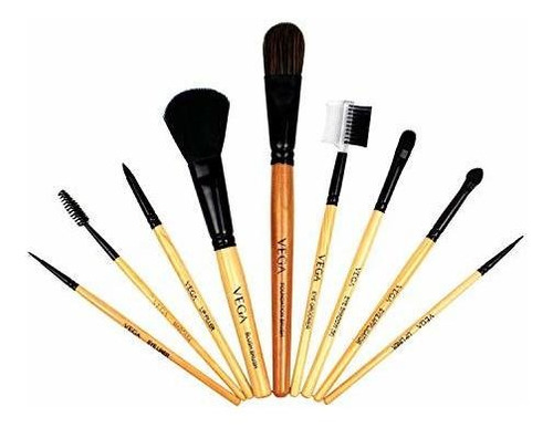 Brochas De Maquillaje - Set Of 9 Vega Make-up-brushes Evs-09