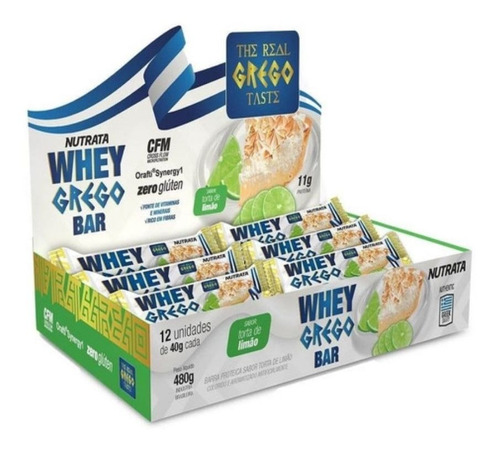 Whey Grego Bar Torta De Limão Display 12 Un 480g Nutrata