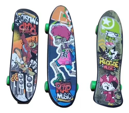 Mini Skate De Dedo Kit 3 Pares Brincando Fingerboard Radical