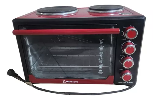 HORNO ELÉCTRICO ULTRACOMB DOBLE ANAFE UC 40AC 40L ROJO 220V