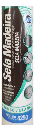 Silicone Veda Trinca Madeira Base D'água 425g Branco Tekbond