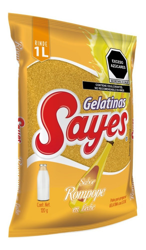 Imagen 2 de 3 de Gelatina En Polvo Sayes De Leche Sabor Rompope 120gr