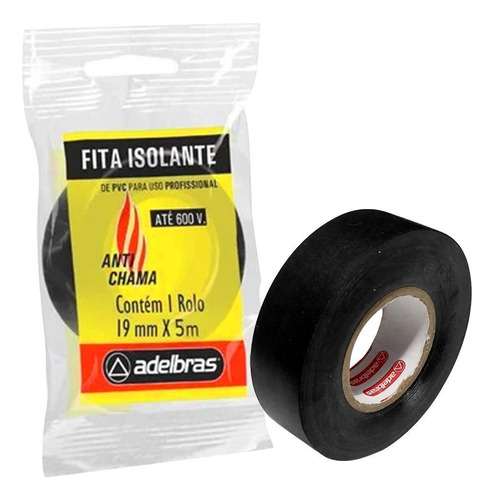 Fita Isolante 19mm X 5m Antichama Tensão De Até 600v