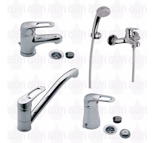 Griferia Baño Fv Arizona Combo Baño Cocina Monocomando