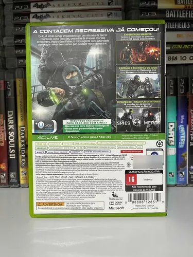 Jogo De Tiro Splinter Cell Blacklist Xbox 360 Midia Fisca Original