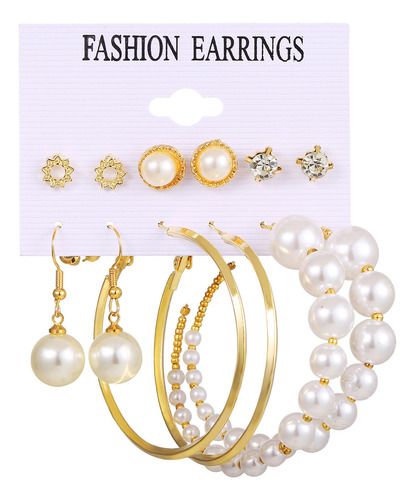 Set De Aretes Con Borlas De Perlas Acrílicas Personality Geo