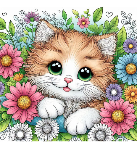 Libro Para Colorear Infantil   Coloring Cute Cats  Ebook Pdf