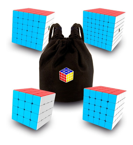 Combo 4 Cubos Rubik Moyu Meilong 4x4 5x5 6x6 7x7 + Estuche