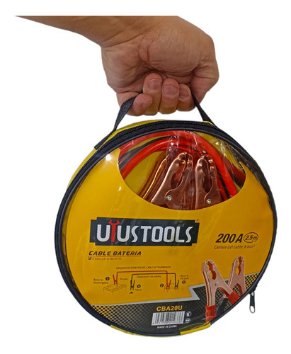 Imagen 5 de 5 de Cables Para Iniciar Baterías 200 Amp X 2.5 Mts Uyustool