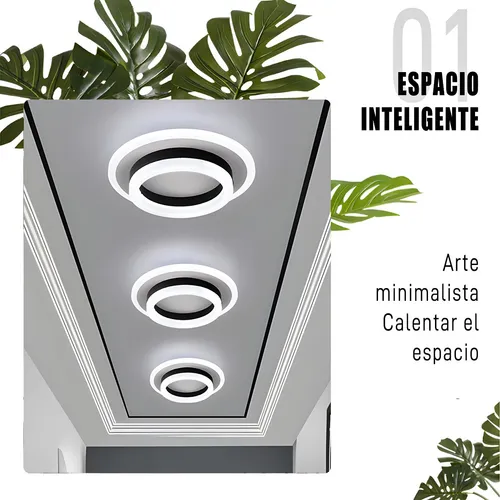 . Lámparas De Techo Led Decorativa Con 3 Modos De Luz 48w