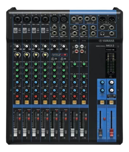 Mesa De Som Analógica Mg12 Yamaha 12 Canais Preto Bivolt