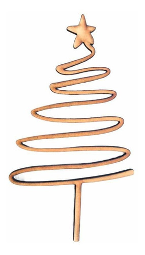 Cake Topper Árbol Zigzag Navidad Mdf Easy Craft