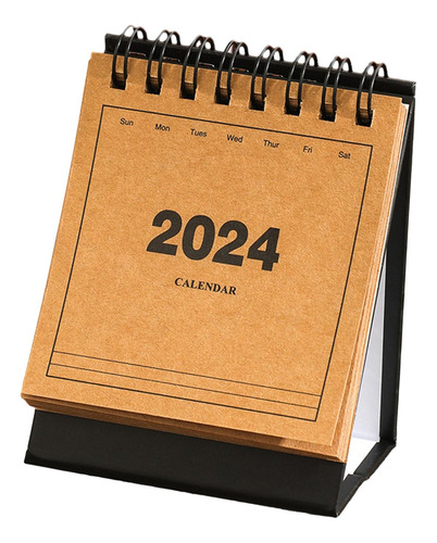 Calendario De Escritorio 2024 Mini Piel De Vaca Negra