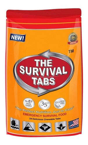 Imagen 2 de 5 de Pastilla De Emergencia 96 Pzas Para 8 Dias The Survival Tabs