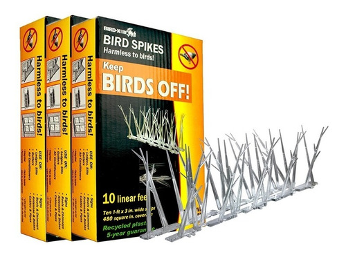 3-pack - Púas / Picos De Policarbonato Para Ahuyentar Aves