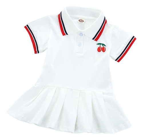 Vestido Plisado Polo Deportivo Casual A La Moda Para Niñas C