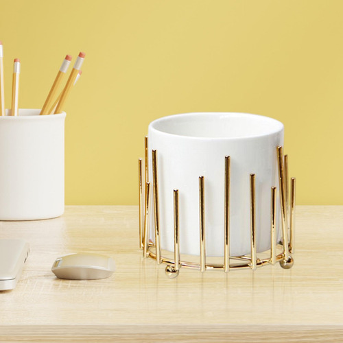 Soporte Para Brochas De Maquillaje, Recipiente Para Dorado S