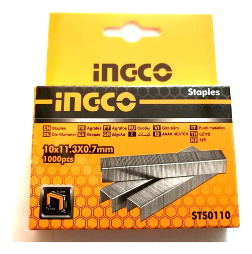 20 Cajas De Grapas De 1000 Unidades 10x0,7mm Ingco Sts0110