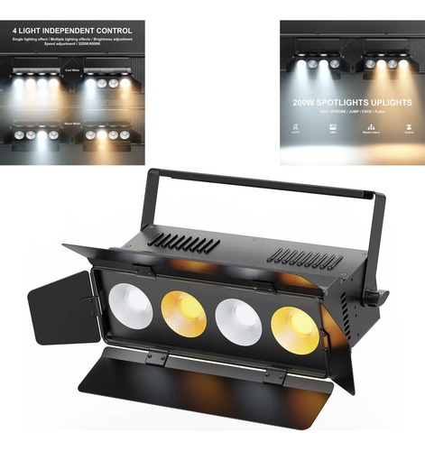 Focos Con Barn Gate Blanco Cálido Y Frío 200w Cob 4 En 1 Led
