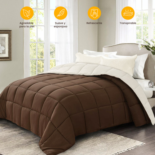 Edredón Acolchao Doble Vista Para Toa Stación Queen Diseño E La Tela Rayas 223cm×223cm Color Beige Rayas