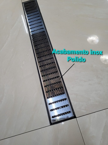 Ralo Linear 6x50 Anti Inseto Sifonado, Grelha Inox Reforçada